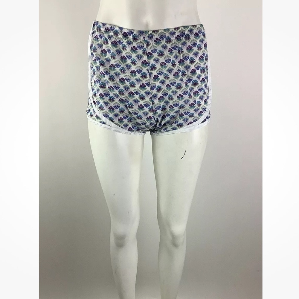 Ann Mashburn Sz XS Poplin Track Shorts Floral Print 100% Cotton Pullon